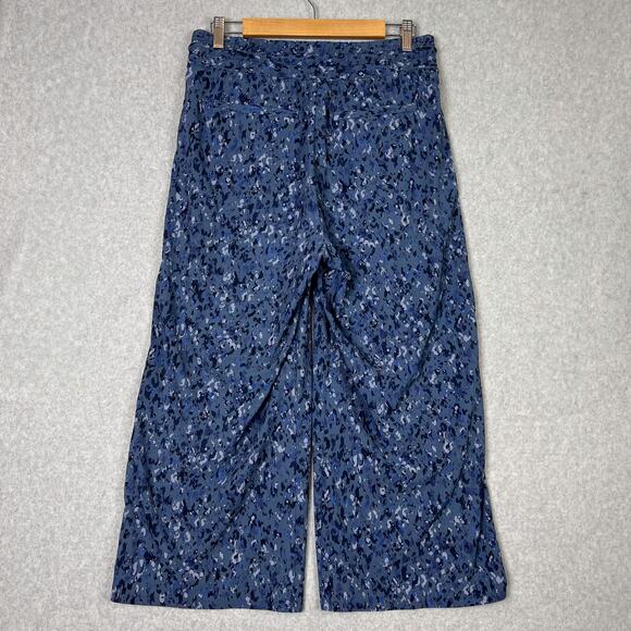 Athleta Allure Navy Blue Avenue Wide Leg Crop Pants Size 10 - Picture 6 of 10
